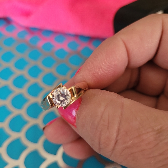 Bridal set 14k solid gold diamonique rings Nwot - Picture 8 of 17